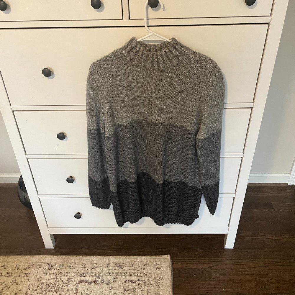 Basler | Gray Color Block Sweater | Size 42 - image 2